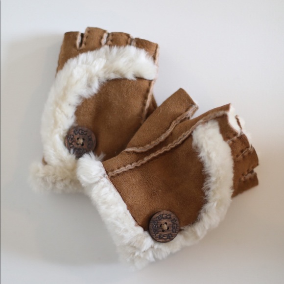 UGG Accessories - UGG Finger-Less Fur Lined Gloves